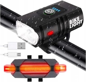 LAMPKA ROWEROWA PRZÓD TYŁ ZESTAW DO ROWERU LED USB
