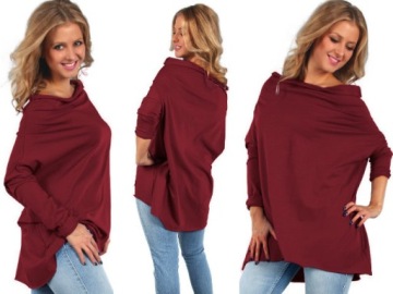 Moda Fresca M295 bawełniana BLUZKA tunika NARZUTKA OVERSIZE