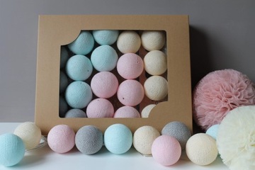 Zestaw lampek Cotton Balls Delikatne 20 kul