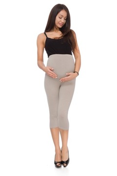 CIĄŻOWE 3/4 LEGGINSY BAWEŁNIANE GETRY KOLORY L