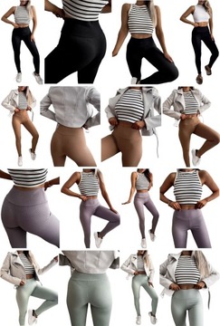 ЛЕГИНСЫ В РЕБРУТКУ БРЮКИ В РЕЗИНКУ ФИТНЕС-ГЕРГИНЫ M