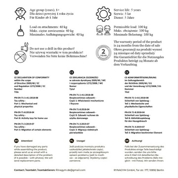 Спортивная лестница для детей Rinagym White Pine Triangle