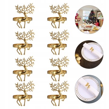 8 sztuk Deer pierścienie serwetki