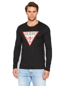 GUESS PÁNSKE TRIČKO S DLHÝM RUKÁVOM BLACK r.L