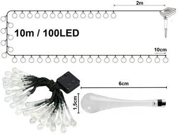 СОЛНЕЧНАЯ ГИРЛАНДИЯ Садовый светильник Светодиодные лампы 10м