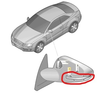 AUDI A4 / S4 2007- BLIKAČ W ZRCÁTKO SMĚROVKA