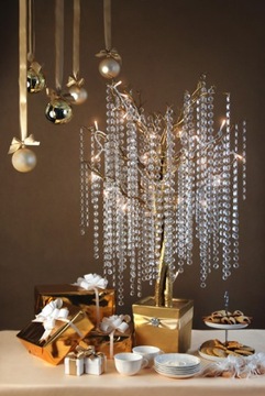 Хрустальная гирлянда, бесцветная, 1 м. Ажурные подвески.