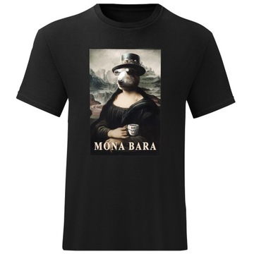MONA BARA LISA KAPIBARA KOSZULKA MĘSKA KOSZULKA ZABAWNY Z NADRUKIEM ROZ L,