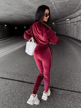 OLAVOGA DRESSY бордовый женский бархатный комплект - S