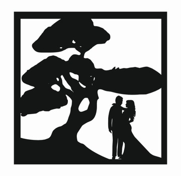 Drzewo w kwadracie bonsai młoda para 70 kolory
