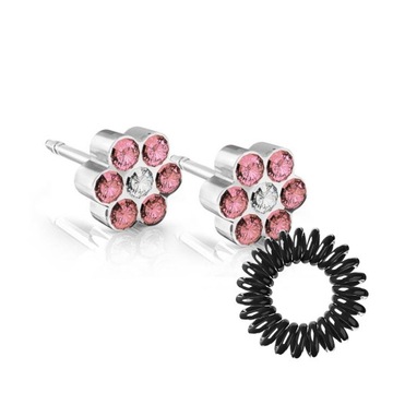 BLOMDAHL KOLCZYKI STAŁE DAISY ROSE/CRYSTAL +GRATIS