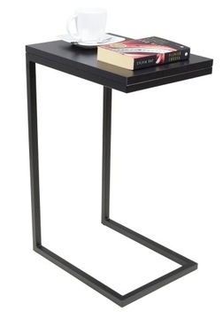Stolik Pomocniczy Kawowy Industrialny Do Salonu Metal Czarny+Blat MiniPearl
