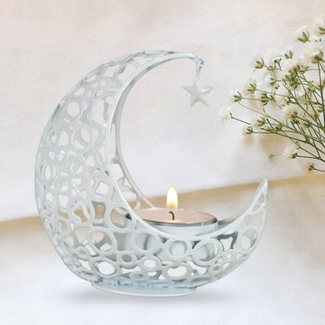 Metalowy świecznik Tea Light Świeczniki Kandelabry Dekory Białe