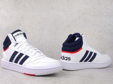 ADIDAS HOOPS MID GY5543 BUTY TRAMPKI MĘSKIE BIAŁE