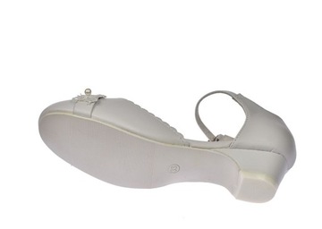 Туфли для причастия, балетки белого цвета, каблук 42/23, размер. 34