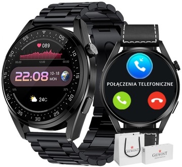 ZEGAREK MĘSKI SMARTWATCH POŁĄCZENIA TĘTNO PL MENU