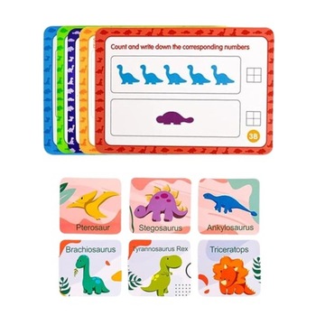 ОБУЧАЮЩИЙСЯ СЧИТАТЬ ФИГУРКИ ДИНОЗАВРЫ КАРТОЧКИ ИГРА НАВЫКИ