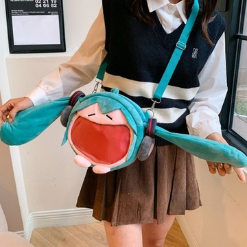 Urocza torba na ramię dla dziewczynek Hatsune Miku Kawaii kreskówka torba