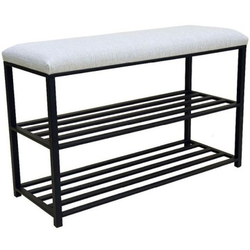 TAPICEROWANA PÓŁKA NA BUTY METALOWA NA OBUWIE półka na buty szerokość 80cm