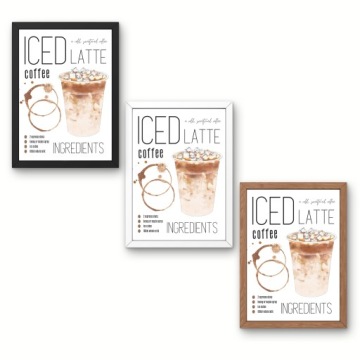 ПЛАКАТ-ИЗОБРАЖЕНИЕ ДЛЯ КУХНИ ГОСТИНОЙ КАФЕ РЕСТОРАН КОФЕ ЛАТТЕ 30Х40 А3