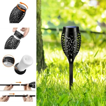 СОЛНЕЧНАЯ СВЕТОДИОДНАЯ ЛАМПА ФАКЕЛ С ЭФФЕКТОМ ПЛАМЕНИ ОГОНЯ x2