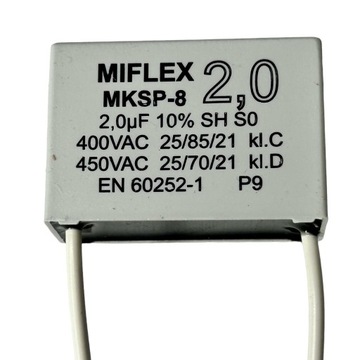 Kondensator silnikowy MIFLEX 2uF 400V POLSKI