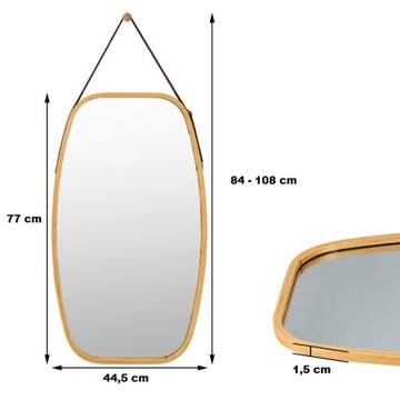 Зеркало настенное, деревянная рама, 44,5 х 77 мм.