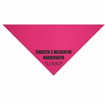 Chusta trójkątna duża 68x68x98 różowa z logo