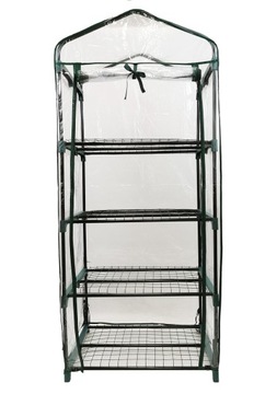 МИНИ-БАЛКОННАЯ ТЕПЛИЦА ТРАВЯНАЯ САДКА ДЛЯ ПОСЕВА 160x68x51 4 ПОЛКИ