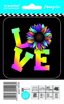 Naklejka na samochód LOVE tęczowe