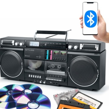 БУМБОКС КАССЕТНЫЙ РАДИО AUX IN BLUETOOTH Видеомагнитофон MUSE M-380 GB GHETTO