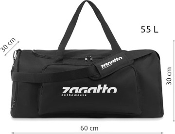Большая дорожная сумка, универсальная спортивная сумка, 55л, черный ZAGATTO