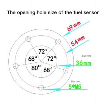 Комплект датчика топлива с указателем уровня топлива, точность измерения 52 мм, M3