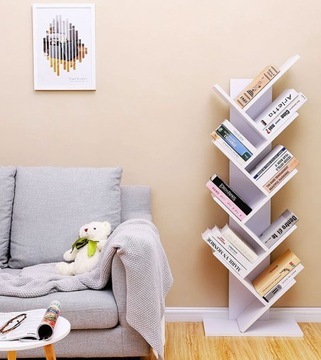 КНИЖНАЯ ПОЛКА ПОЛКА белая современная 50 см x 141,5 см x 25 см