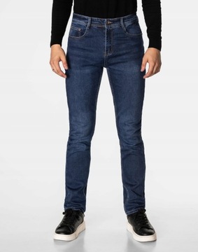 Spodnie Jeansowe Męskie Granatowe Texasy Dżinsy BIG MORE JEANS N57 W33 L32