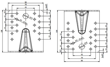 KP2 KĄTOWNIK ŁĄCZNIK CIESIELSKI 105x105x90x2,5