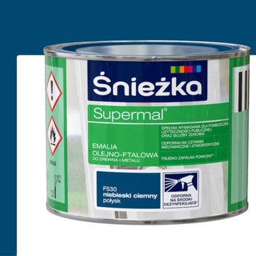 ŚNIEŻKA Supermal Emalia Olejno-ftalowa POŁYSK 200ml NIEBIESKI CIEMNY
