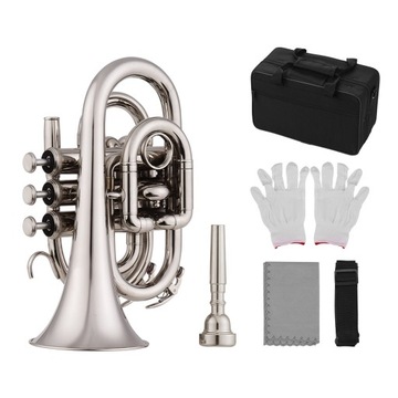 Mini Pocket Trumpet Bb Flat Brass Material Wind