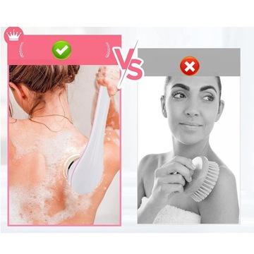 SZCZOTKA ELEKTRYCZNA DO MASAŻU NA SUCHO KĄPIELI MYCIA PLECÓW Z 4 GŁOWICAMI