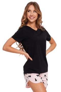 ЖЕНСКАЯ ИЗ ХЛОПКОВОЙ ПИЖАМЫ ИЗ ДВУХ ЧАСТЕЙ С КОРОТКИМИ РУКАВАМИ MORAJ M