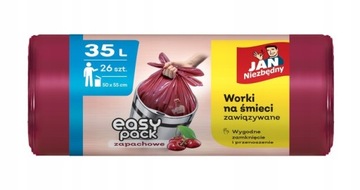 ZAPACHOWE WORKI NA ŚMIECI 35L JAN NIEZBĘDNY 26SZT WIŚNIOWE WIĄZANE