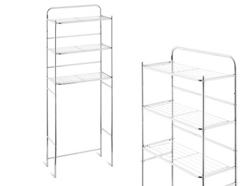 REGAŁ ŁAZIENKOWY ZE STALI CHROMOWANEJ 3 PÓŁKI