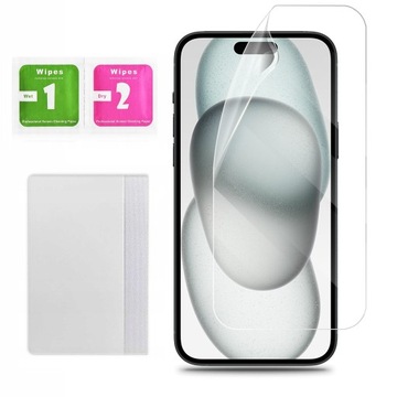 FOLIA HYDROŻELOWA 3D DO IPHONE 15|15 PRO / 6.1' + ZESTAW INSTALACYJNY