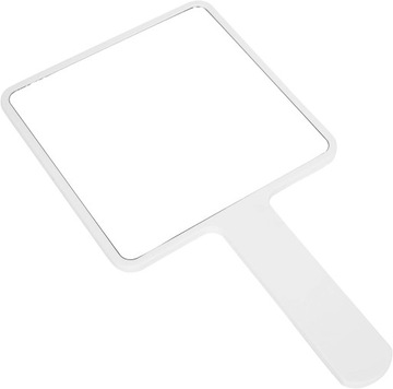 БЕЛОЕ ЗЕРКАЛО с ручкой для косметического салона, КВАДРАТНОЕ, большое