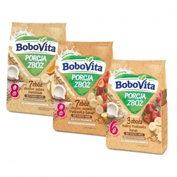 BoboVita Zestaw Kaszek mlecznych Porcja Zbóż 3 x 210 g