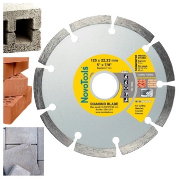Tarcza diamentowa 125 mm segmentowa do cięcia kostki cegieł betonu