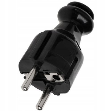 Wtyczka prosta z uziemieniem WT-30-2 CZARNA 16A 250V