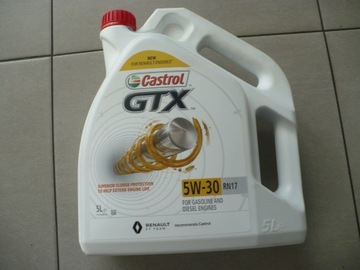 Olej Dacia 1,0 1,3 TCE Castrol GTX 5W30 RN17 5L