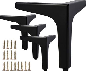 NOGI NÓŻKI MEBLOWE 15 cm CZARNE 4 SZTUKI
