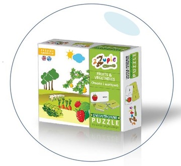 Angielskiego Owoce i warzywa puzzle dwustronne XL
